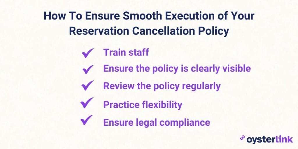 how to ensure smooth execution of your reservation cancellation policy