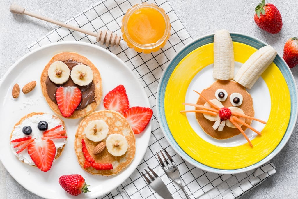 pancakes decorated in a fun way to appeal to kids