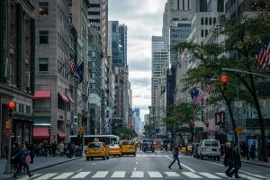 busy new york street