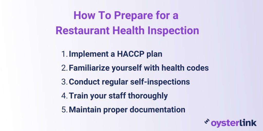 how to prepare for a restaurant health inspection