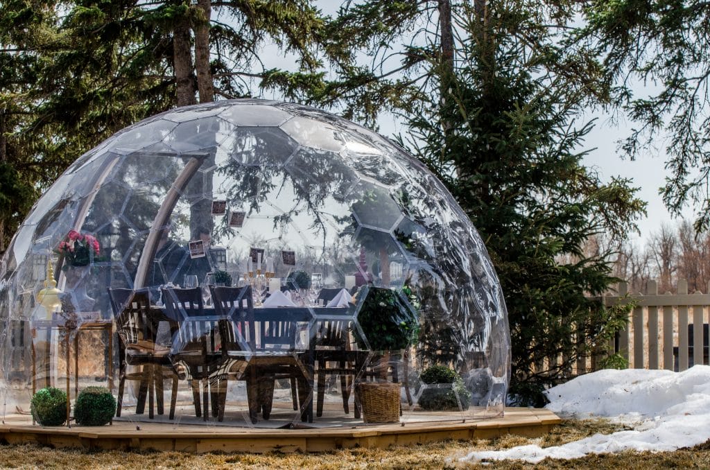 dome on a restaurant terrace