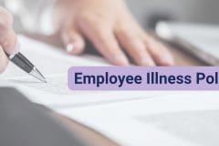 person writing an employee illness policy