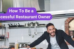 restaurant owner smiling in the restaurant kitchen