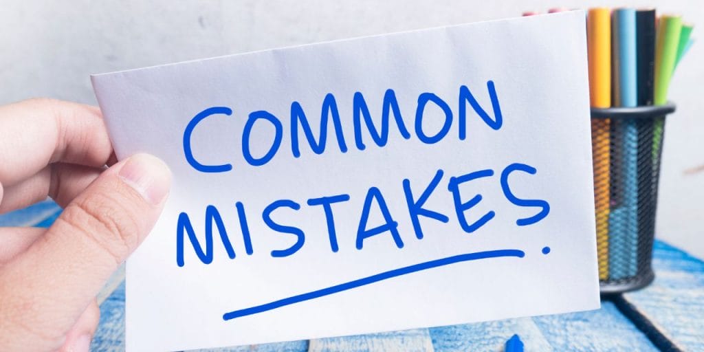 'common mistakes' written on a piece of paper