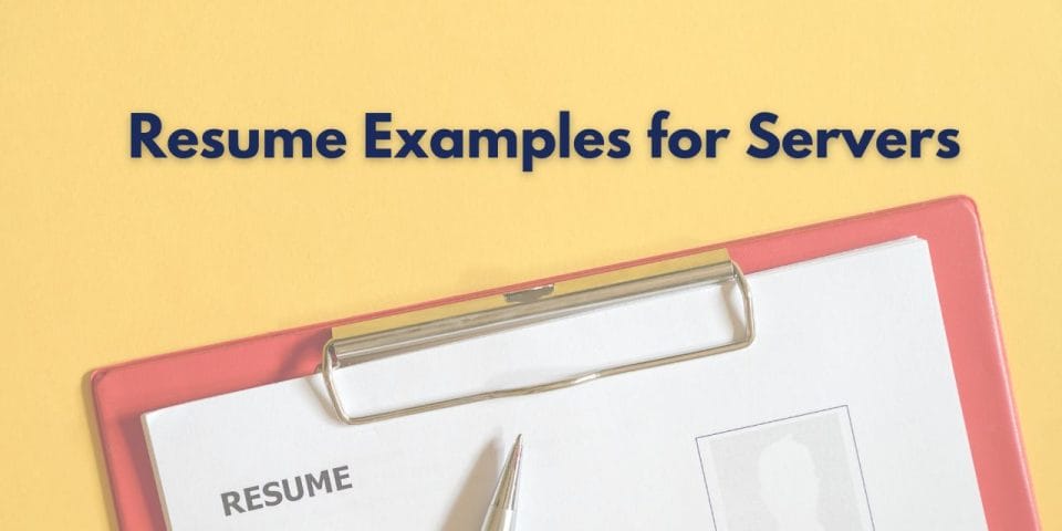 resume examples for servers