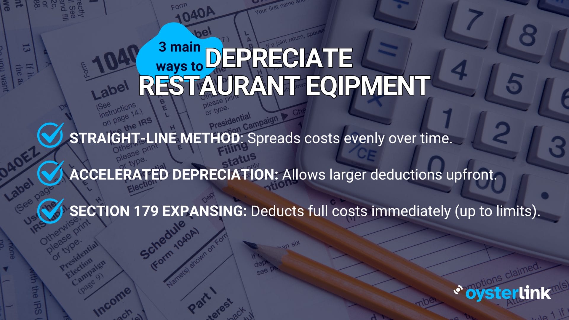 3 main ways to depreciate restaurant equipment