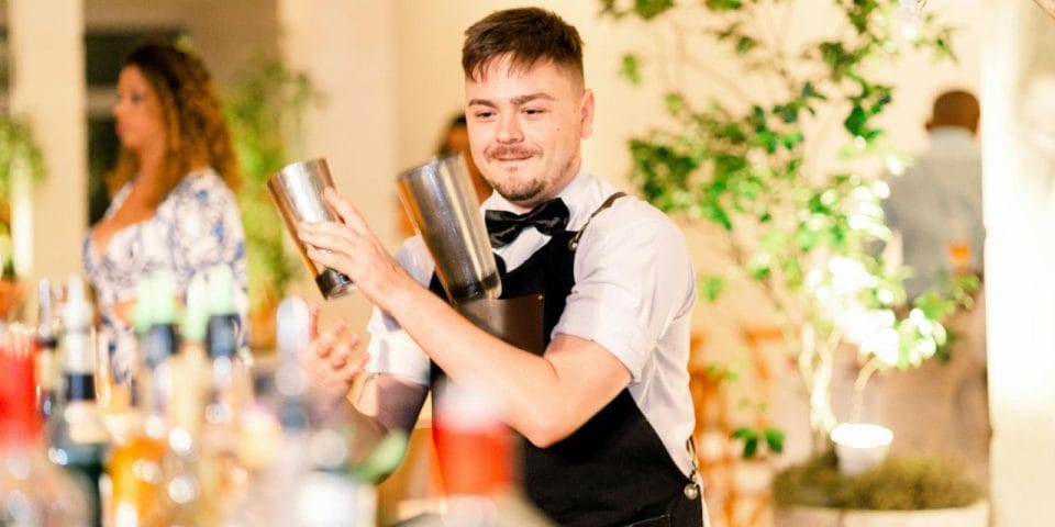 bartender mixing cocktails