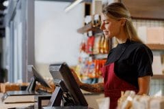 cashier at workstation