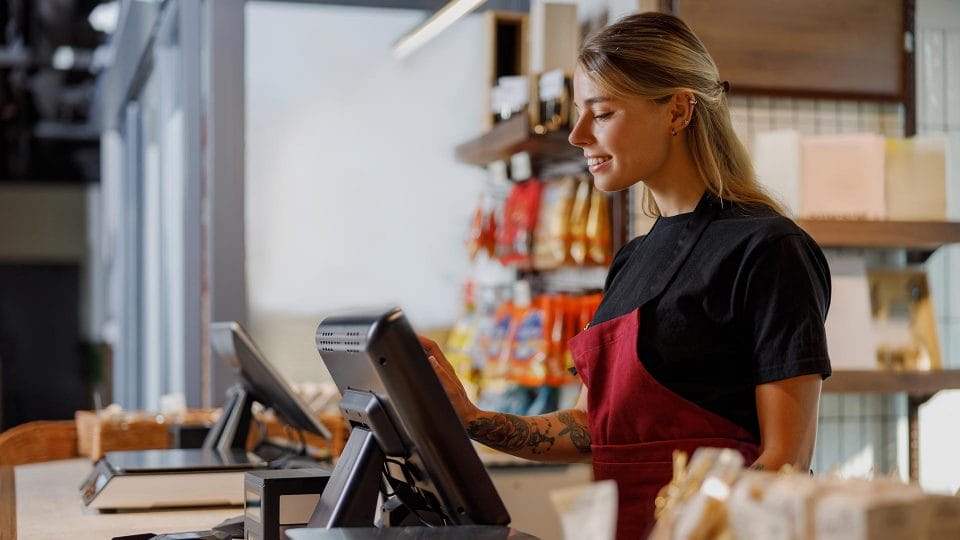 cashier at workstation