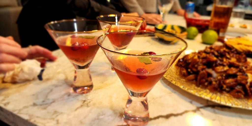 cocktails paired with a meat dish