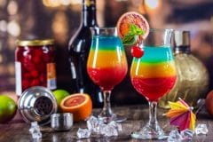 colorful layered cocktails