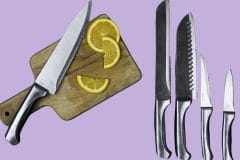 bartender knives and a cutting board