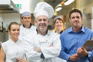 chef de cuisine with his team