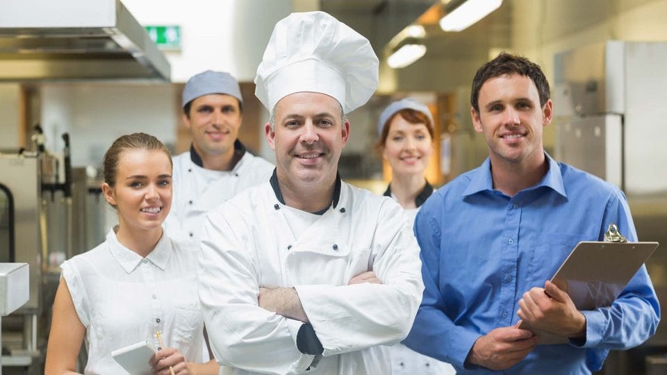 chef de cuisine with his team