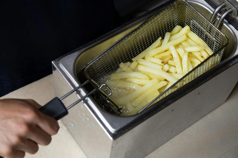 deep frying french fries